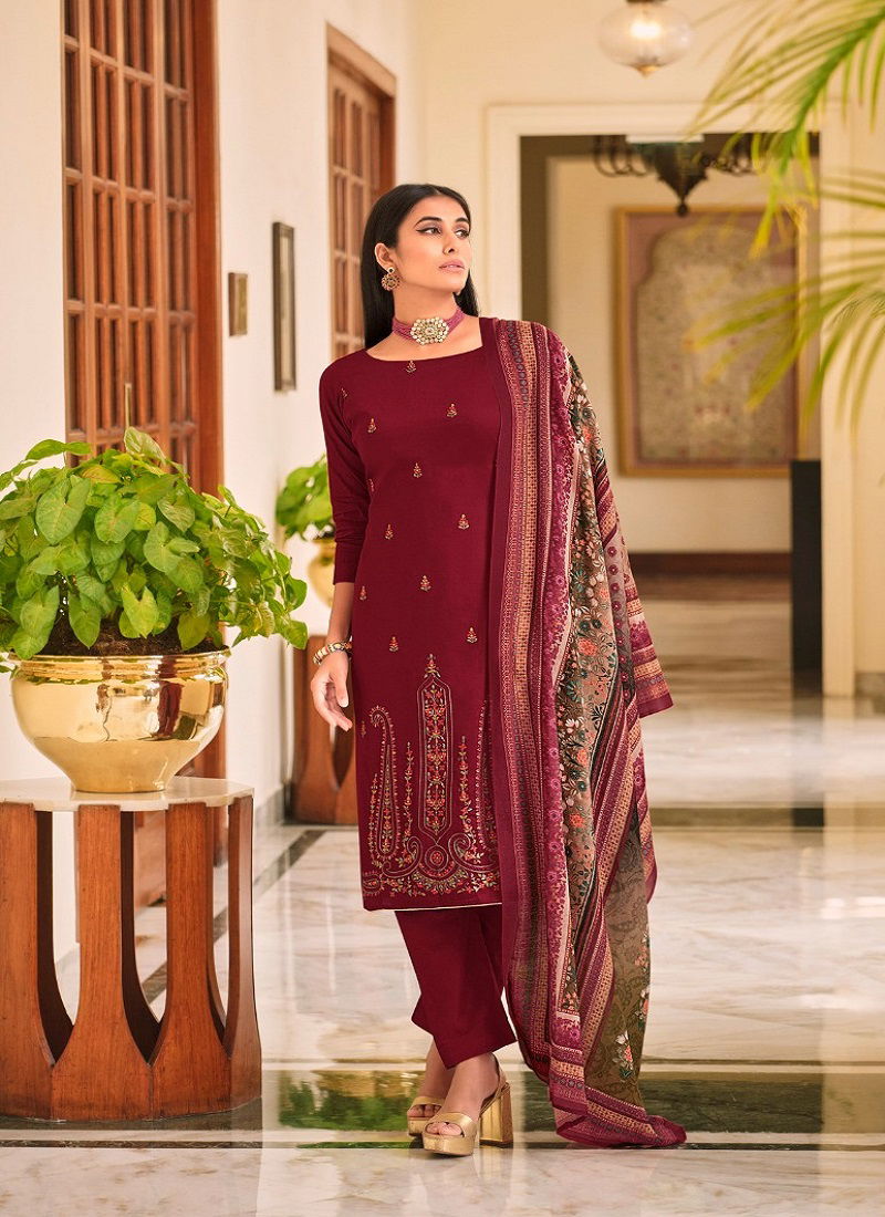 Ibadat By Belliza Jam Cotton Dress Material Catalog
